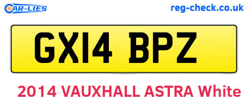 GX14BPZ are the vehicle registration plates.
