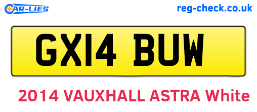 GX14BUW are the vehicle registration plates.