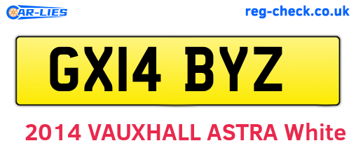 GX14BYZ are the vehicle registration plates.