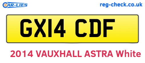 GX14CDF are the vehicle registration plates.