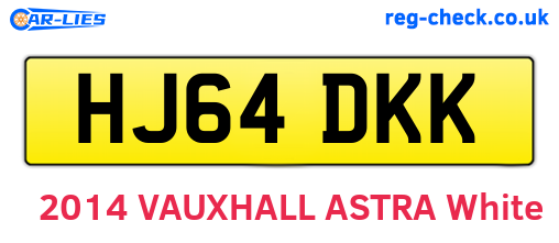 HJ64DKK are the vehicle registration plates.