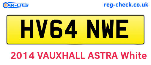HV64NWE are the vehicle registration plates.