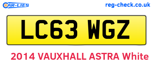LC63WGZ are the vehicle registration plates.