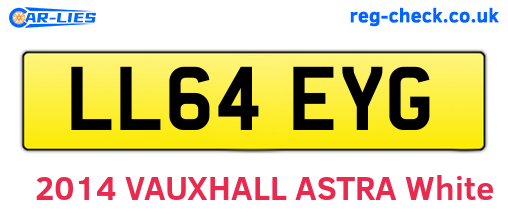 LL64EYG are the vehicle registration plates.