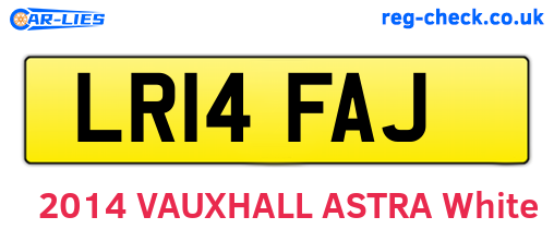 LR14FAJ are the vehicle registration plates.