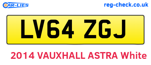 LV64ZGJ are the vehicle registration plates.