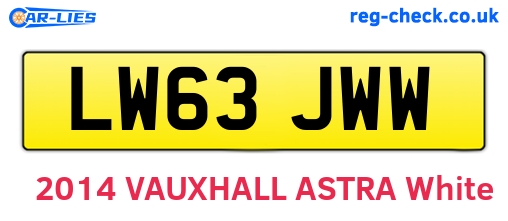 LW63JWW are the vehicle registration plates.