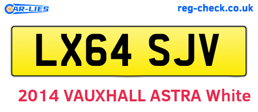LX64SJV are the vehicle registration plates.