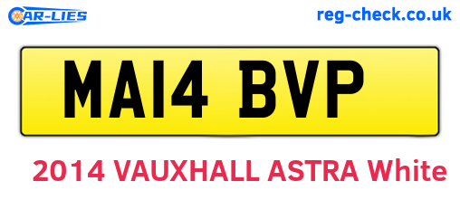 MA14BVP are the vehicle registration plates.