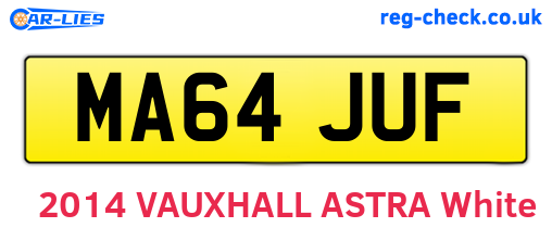 MA64JUF are the vehicle registration plates.