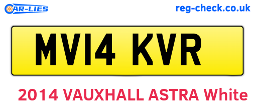 MV14KVR are the vehicle registration plates.