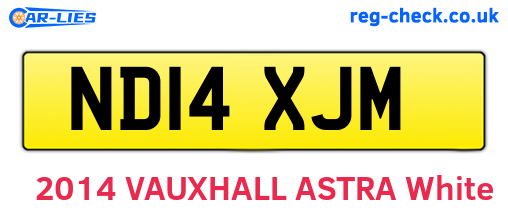 ND14XJM are the vehicle registration plates.