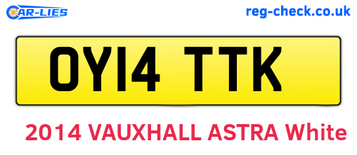 OY14TTK are the vehicle registration plates.
