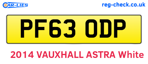 PF63ODP are the vehicle registration plates.