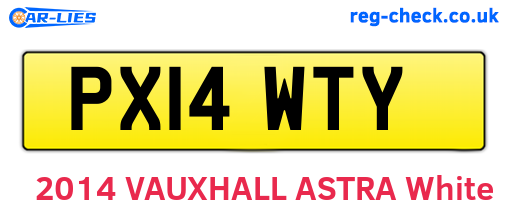 PX14WTY are the vehicle registration plates.