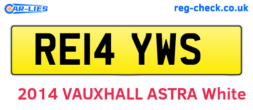 RE14YWS are the vehicle registration plates.
