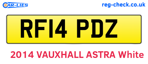 RF14PDZ are the vehicle registration plates.