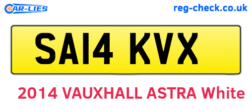 SA14KVX are the vehicle registration plates.
