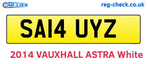 SA14UYZ are the vehicle registration plates.