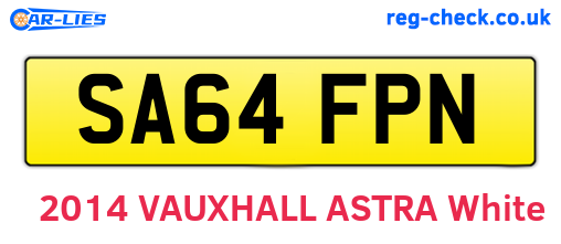 SA64FPN are the vehicle registration plates.