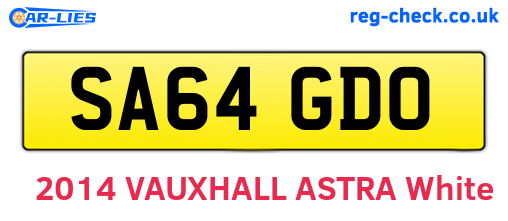 SA64GDO are the vehicle registration plates.