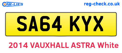 SA64KYX are the vehicle registration plates.