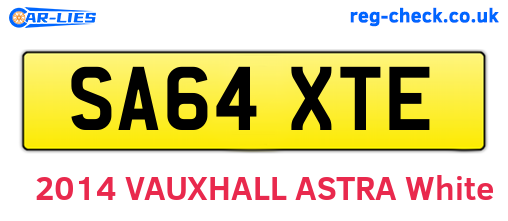 SA64XTE are the vehicle registration plates.