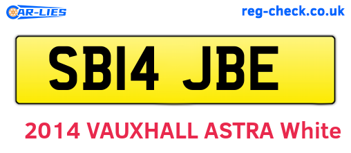 SB14JBE are the vehicle registration plates.