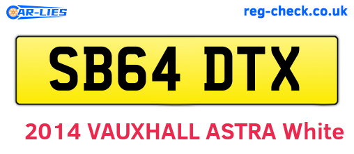 SB64DTX are the vehicle registration plates.