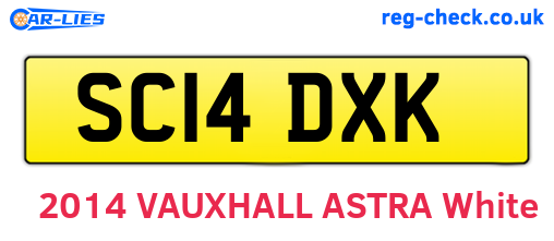 SC14DXK are the vehicle registration plates.
