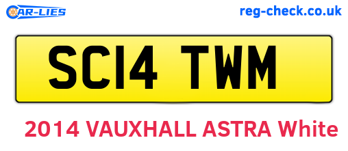 SC14TWM are the vehicle registration plates.