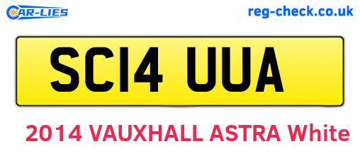 SC14UUA are the vehicle registration plates.