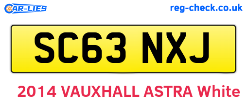 SC63NXJ are the vehicle registration plates.