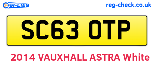 SC63OTP are the vehicle registration plates.