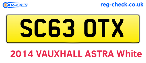 SC63OTX are the vehicle registration plates.