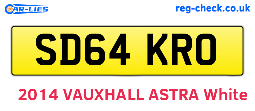 SD64KRO are the vehicle registration plates.