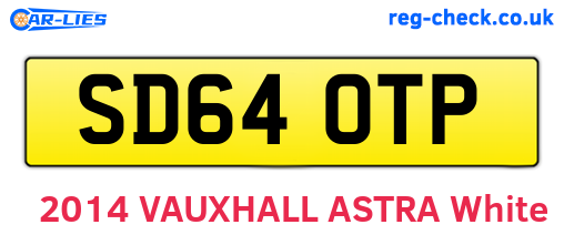 SD64OTP are the vehicle registration plates.