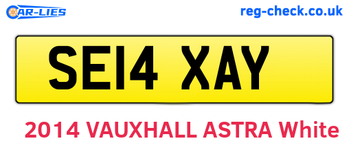 SE14XAY are the vehicle registration plates.