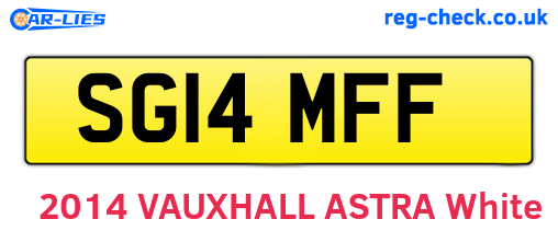 SG14MFF are the vehicle registration plates.