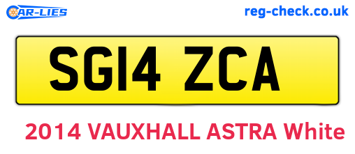 SG14ZCA are the vehicle registration plates.