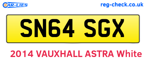 SN64SGX are the vehicle registration plates.