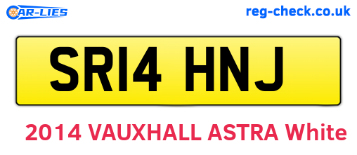 SR14HNJ are the vehicle registration plates.