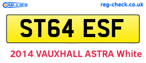 ST64ESF are the vehicle registration plates.