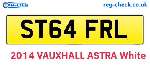 ST64FRL are the vehicle registration plates.