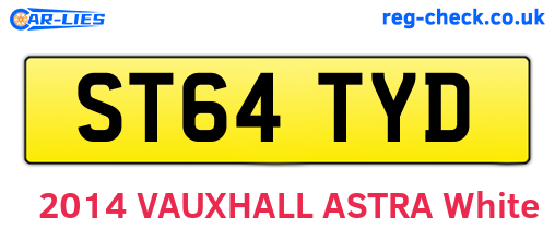 ST64TYD are the vehicle registration plates.