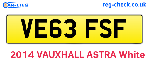 VE63FSF are the vehicle registration plates.