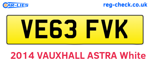 VE63FVK are the vehicle registration plates.