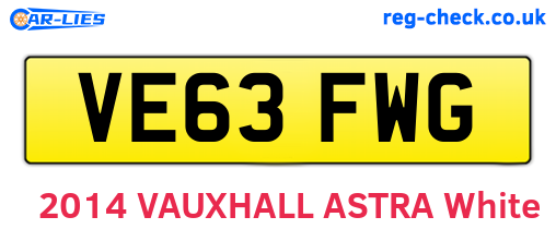 VE63FWG are the vehicle registration plates.