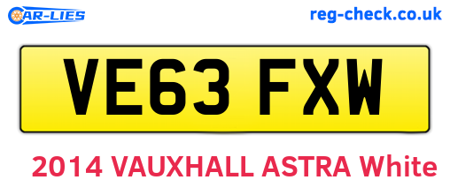 VE63FXW are the vehicle registration plates.