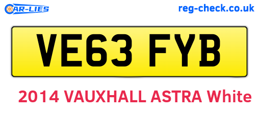 VE63FYB are the vehicle registration plates.